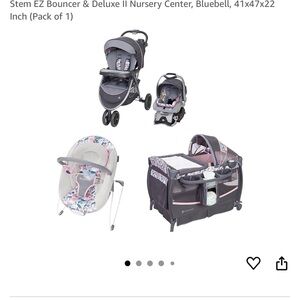 Pink and Gray Baby Travel System